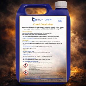 A photograph of a 5 liter tub of BrightChem Creed. P