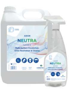 Ador Neutra from Christeyns is a fabric safe multi-purpose deodoriser, cleaner & urine neutraliser. Available now at Dukeries Cleaning Supplies